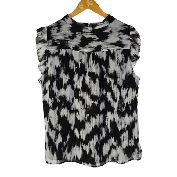 Calvin Klein Black and White Patterned Blouse - Picture 2 of 7